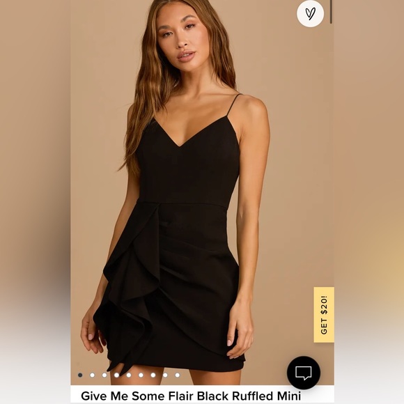 LULU’s Little black ruffle Mini dress ! Size XS - Picture 4 of 7